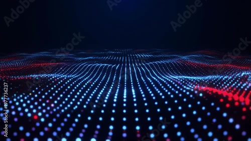 Abstract digital wave grid vector graphic

