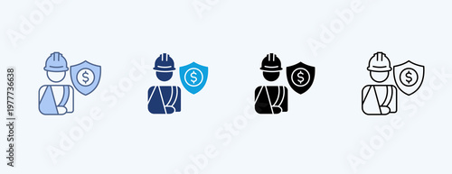 Workes Compensation Multiple Icon Illustration Vector