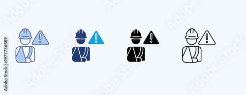 Work Injury Icon Set Illustration Vector