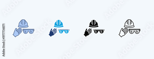 Safety Equipment Multiple Icon Illustration Vector