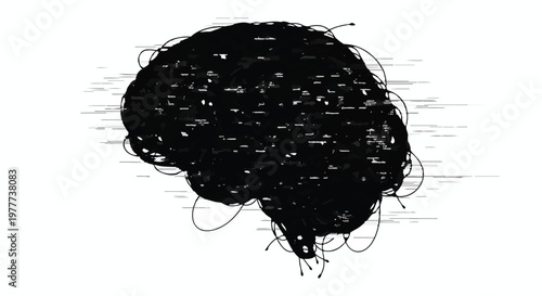 black scribbled brain storm concept