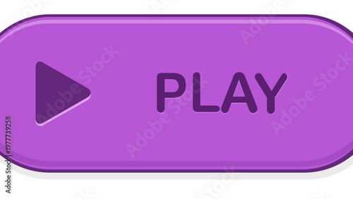 Vibrant purple play button vector illustration for user interface design. Minimalist flat icon for video games, media players, and mobile apps. Scalable AI-generated graphic element for UX/UI.