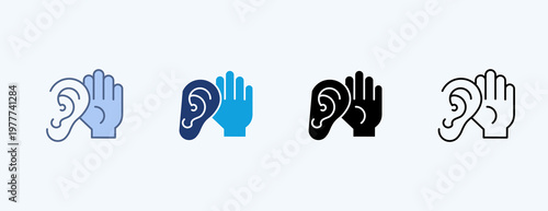 Active Listening Multiple Icon Illustration Vector