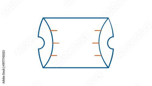 Minimalist Vector Illustration of a Pillow Box Packaging Design, Flat Icon for Gift Wrap, Retail Branding, and Product Presentation, Scalable AI-Generated Graphic for Commercial Use
