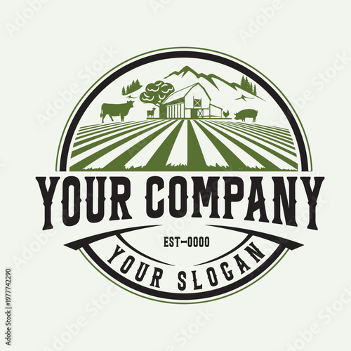 A logo for a farm or agricultural company