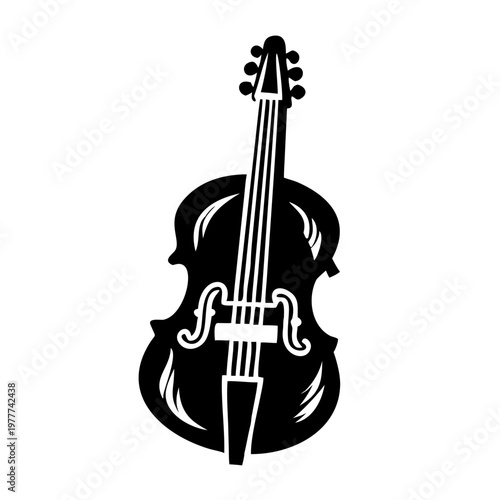 octobass icon silhouette illustration for orchestral music instrument design