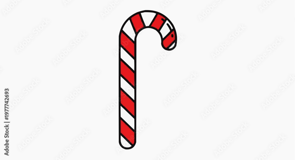 Obraz premium A single candy cane standing, waiting to bring the joy to season