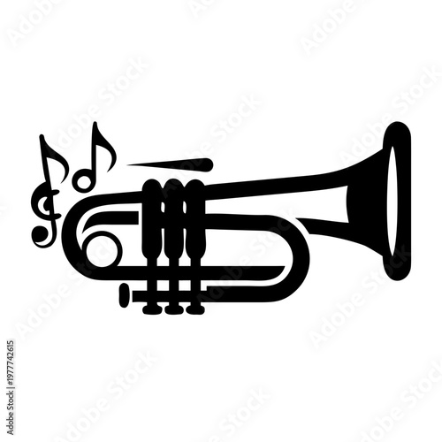 trombone brass musical instrument icon silhouette illustration for orchestra jazz and band design