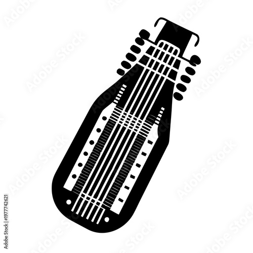 nyckelharpa traditional string musical instrument icon silhouette illustration for folk music and cultural design