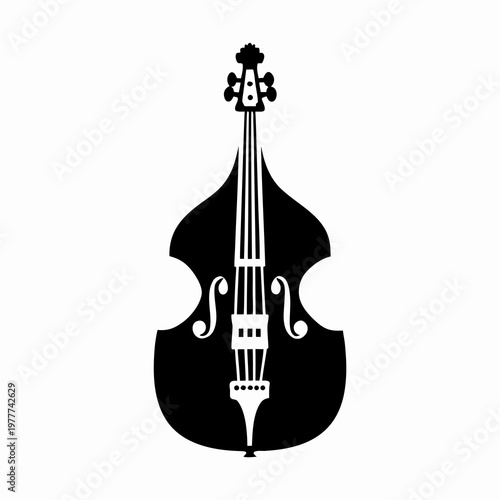 octobass string instrument icon silhouette illustration for orchestra classical music and concert design