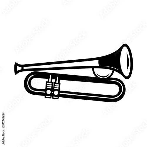 bass trombone musical instrument icon silhouette illustration for orchestra jazz and band design