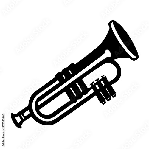trombone musical instrument icon silhouette illustration for orchestra jazz and brass band music design