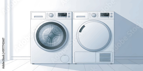 Washing machine and dryer appliances.