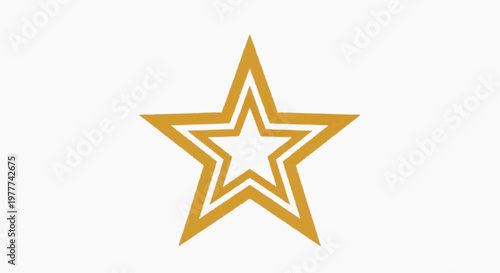 A simple golden star on display, showcasing its symmetrical design and brilliance