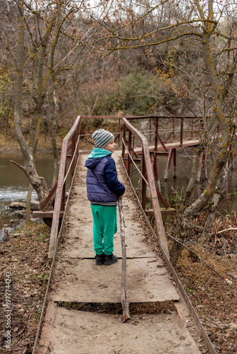 A child on the bridge of nature