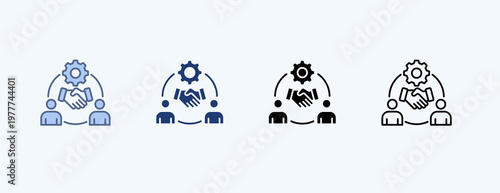 Team Collaboration Outline Icon