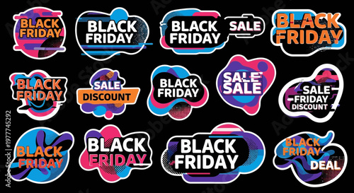 Black Friday Sale Stickers: Dynamic Labels for Retail Promotions and Discounts