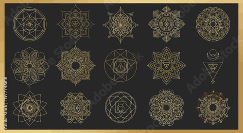 Esoteric Geometric Ornaments, Sacred Geometry Symbols, Mystical Mandalas Collection