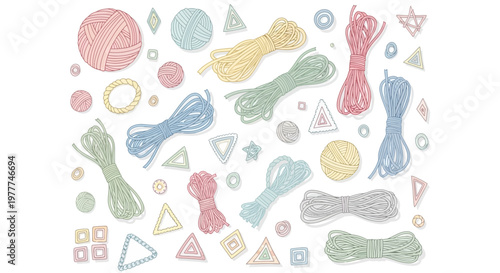 Colorful Twine and Yarn Balls Assortment, Craft Supplies, DIY Projects, Hobby Materials