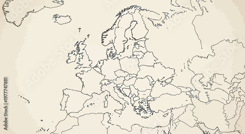 Blank Europe Map Outline - Political Borders, Geographical Outline, Blank Map