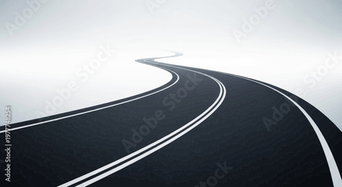 Winding Road Ahead: Journey, Future, and Opportunity Concept