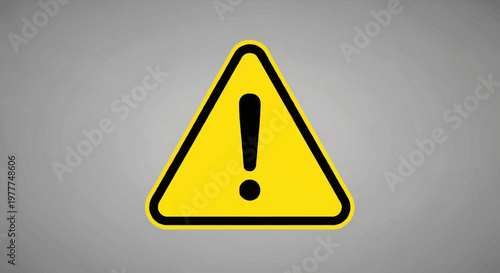 Yellow warning triangle with exclamation mark, danger sign, alert symbol, caution graphic