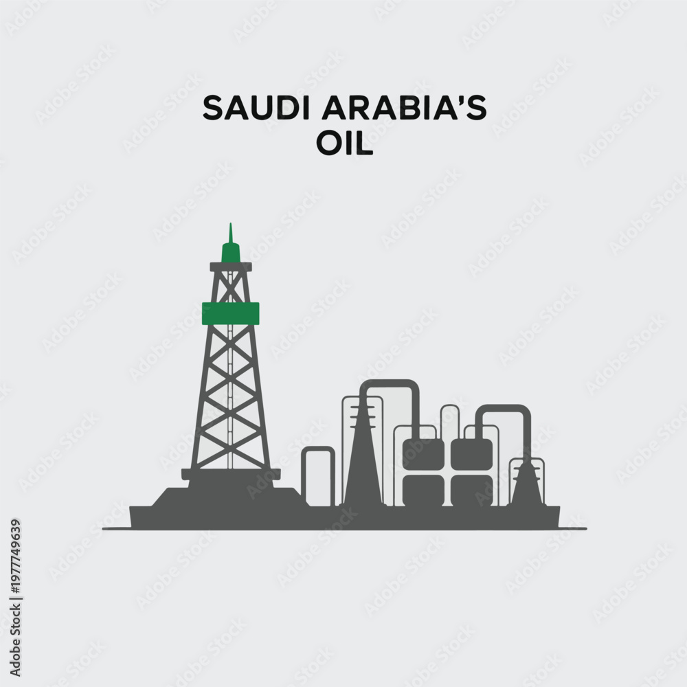 Fototapeta premium Saudi Oil Industry Icon