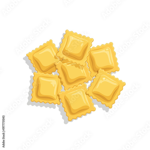 Delicious golden ravioli pasta heap, ready for a delightful Italian meal. Perfect for recipe blogs, menu designs, and culinary presentations