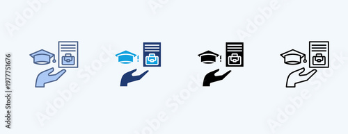 Job Preparation Multiple Icon Illustration Vector