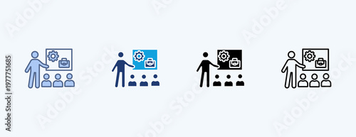 Career Training Multiple Icon Illustration Vector