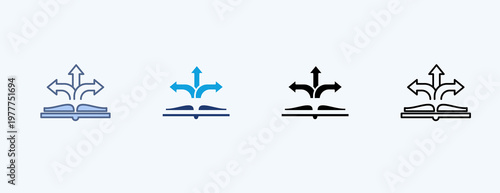 Learning Path Multiple Icon Illustration Vector
