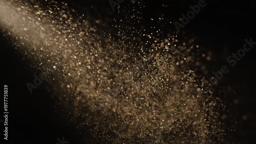 Wallpaper Mural Warm light beam illuminates abstract bokeh particles on dark background Torontodigital.ca