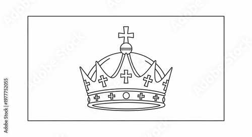 Royal Crown Outline Icon Vector Illustration