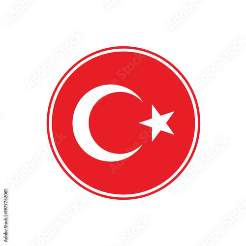 Turkish Flag Circle Badge