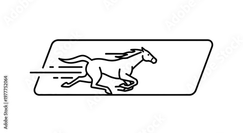 Running Horse Silhouette Logo Emblem