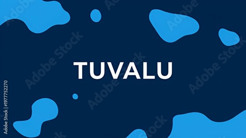 Wallpaper Mural White TUVALU text on dark blue background with abstract shapes Torontodigital.ca