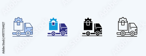 Shipping Service Multiple Icon Illustration Vector