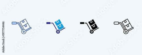 Cargo Handling Multiple Icon Illustration Vector