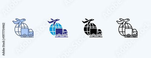 Global Logistics Multiple Icon Illustration Vector