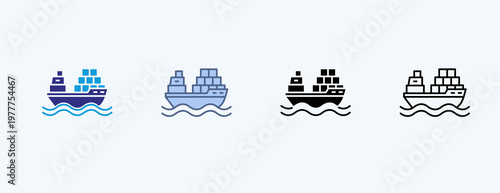 Cargo Shipment Multiple Icon Illustration Vector