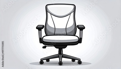 Modern Ergonomic Office Chair with White Upholstery and Black Accents.