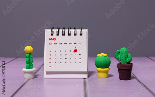May 8th. Image of may 8 wooden color calendar on white background.