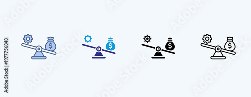 Operational Leverage Multiple Icon Illustration Vector