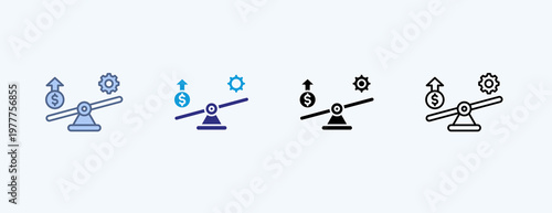 Business Leverage Multiple Icon Illustration Vector