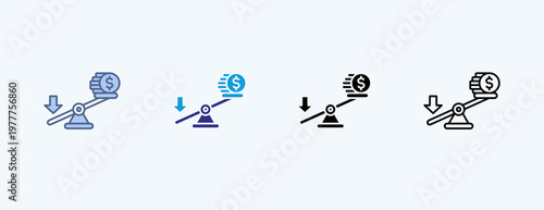 Financial Leverage Multiple Icon Illustration Vector