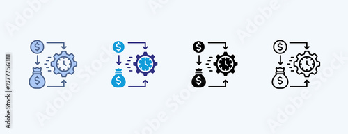 Cost Efficiency Multiple Icon Illustration Vector