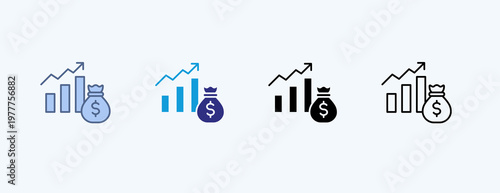 Profit Maximization Multiple Icon Illustration Vector