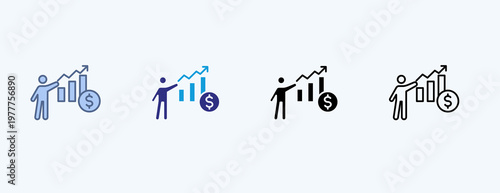 Revenue Growth Multiple Icon Illustration Vector