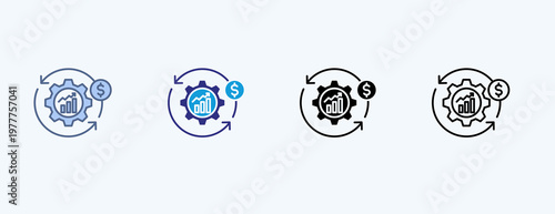 Asset Utilization Multiple Icon Illustration Vector