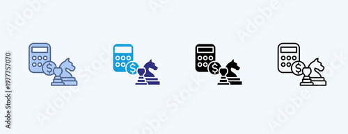 Financial Strategy Multiple Icon Illustration Vector